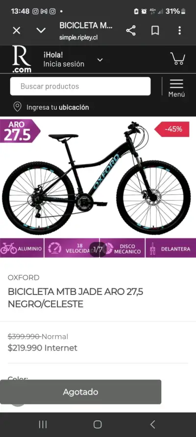 Bicicleta de montaña negra - miniatura 3