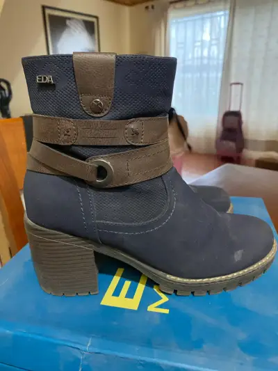 Botines azul con tacón ancho - miniatura 2