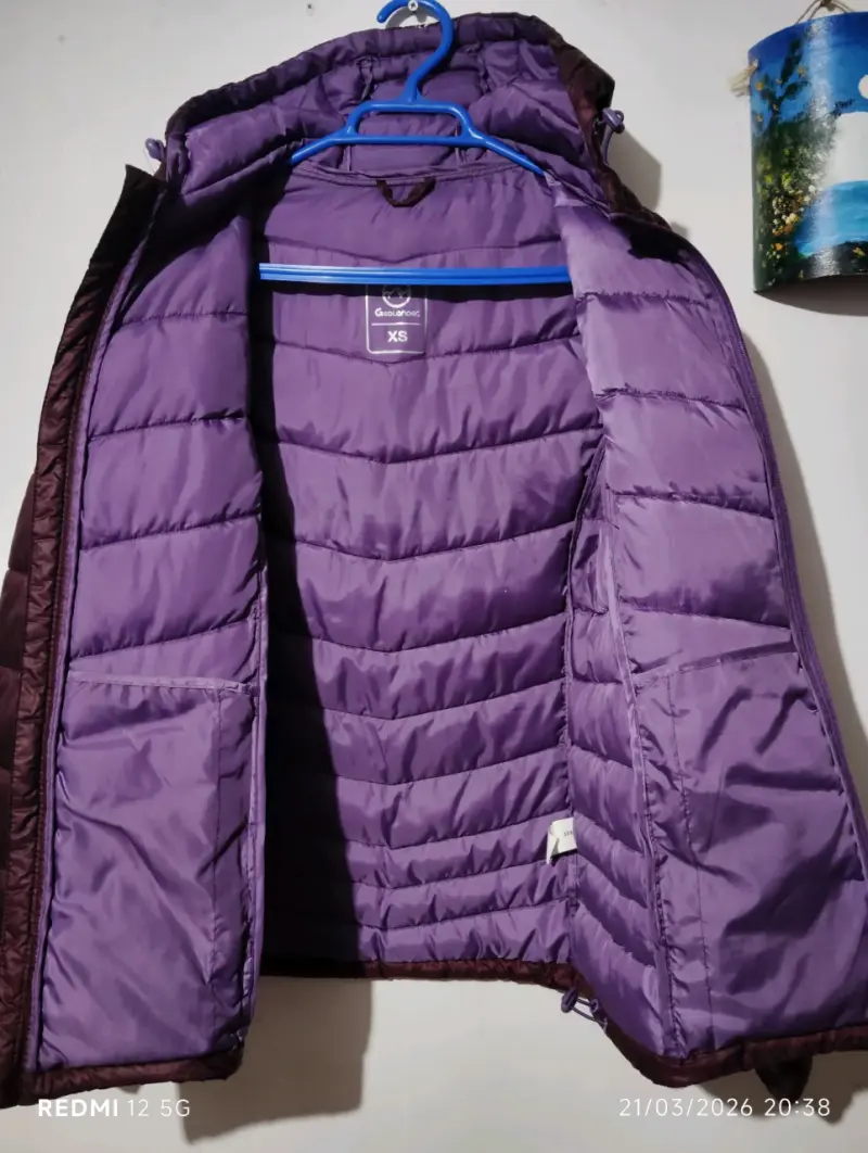 Parka acolchada burdeos para mujer - 2