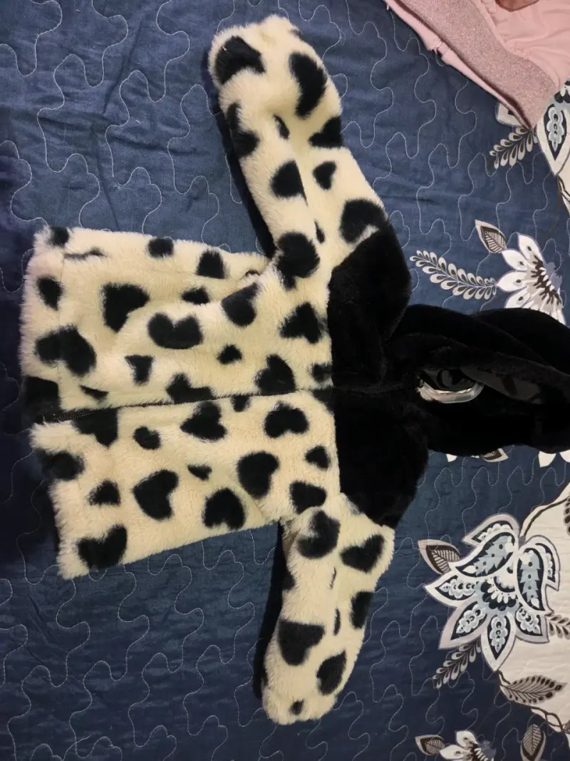 Abrigo de peluche con corazones - 2