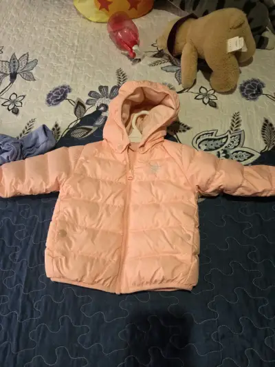 Chaqueta inflable rosada para bebé - miniatura 2