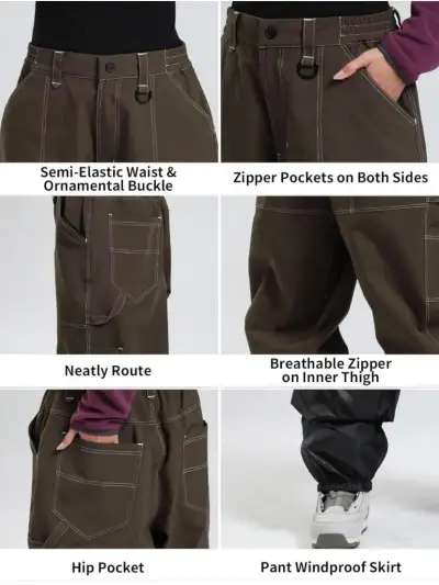 Pantalones nieve ski snowboard nuevo baggy M-L - miniatura 4