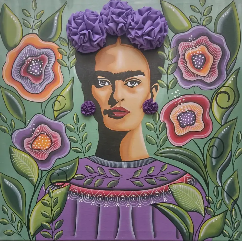 Cuadro pintado a mano Frida Kahlo