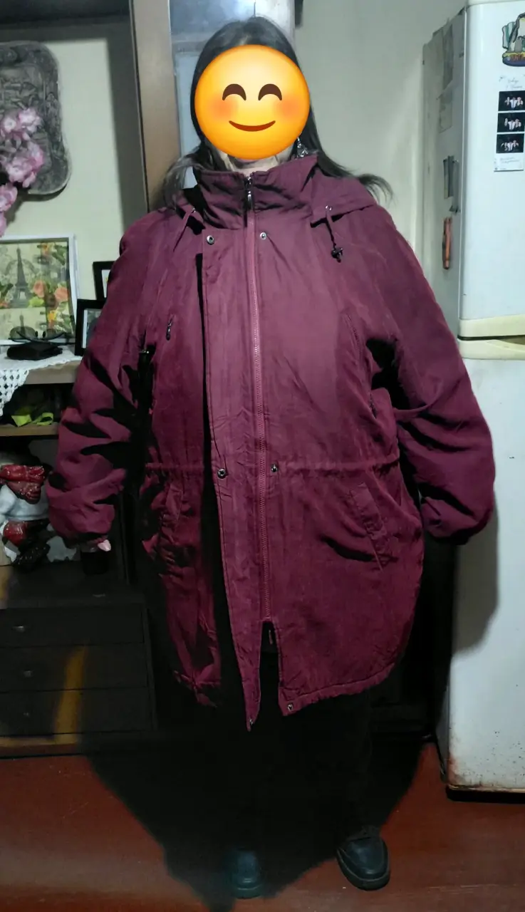 Parka impermeable color burdeo talla 3XL - 5