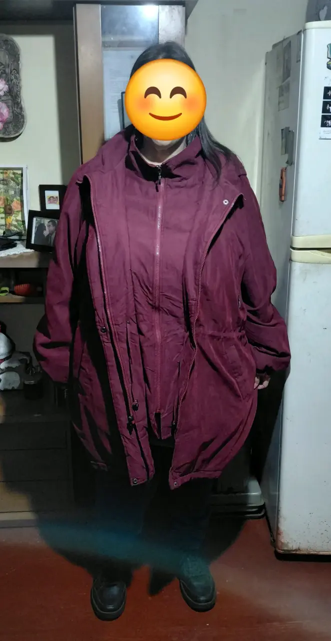 Parka impermeable color burdeo talla 3XL - 6