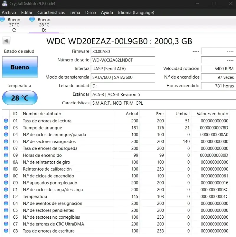 Disco duro 2 TB - 4