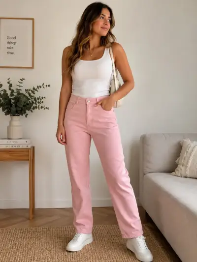 Pantalones rosados de mujer - miniatura 1