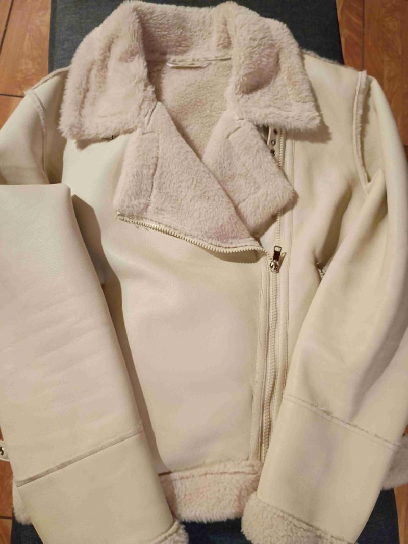 Chaqueta Aviadora Mujer  beige con forro de lana - 1