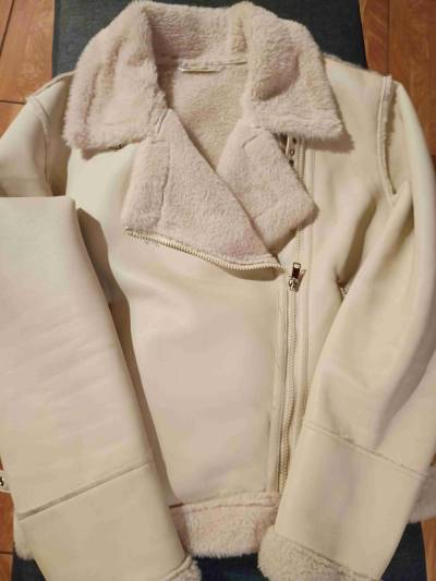 Chaqueta Aviadora Mujer  beige con forro de lana - miniatura 1