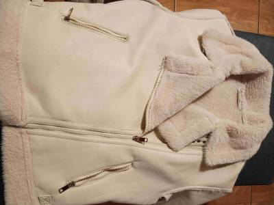 Chaqueta Aviadora Mujer  beige con forro de lana - miniatura 2