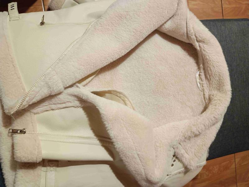 Chaqueta Aviadora Mujer  beige con forro de lana - 3
