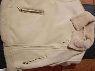Chaqueta Aviadora Mujer  beige con forro de lana - miniatura 5