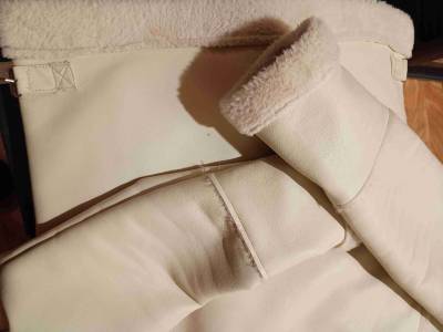 Chaqueta Aviadora Mujer  beige con forro de lana - miniatura 6