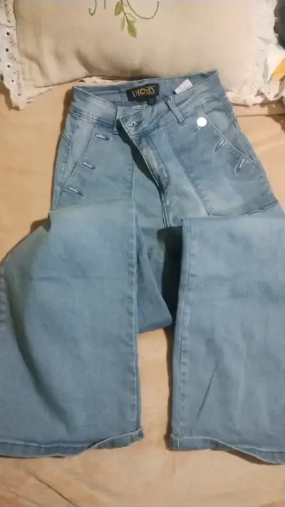 Jeans anchos celestes mujer - miniatura 2