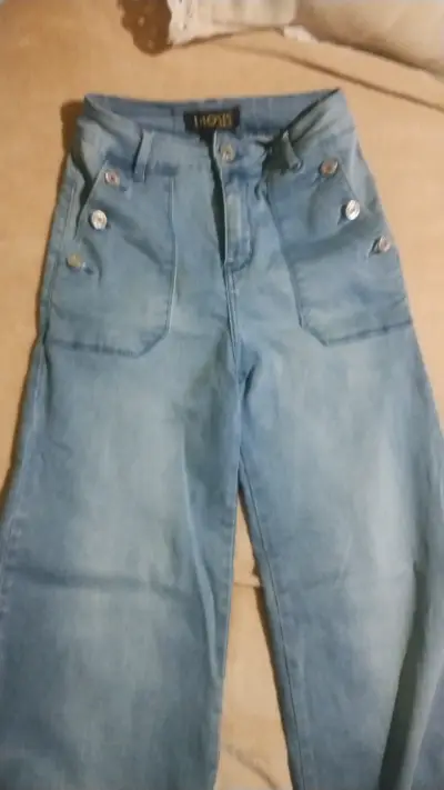 Jeans anchos celestes mujer - miniatura 3