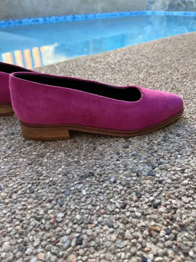 Zapatos de cuero  planos rosa mujer - miniatura 1
