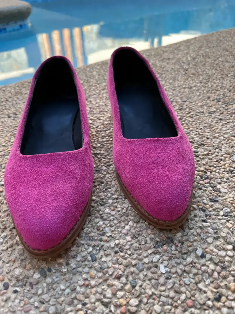 Zapatos de cuero  planos rosa mujer - 2