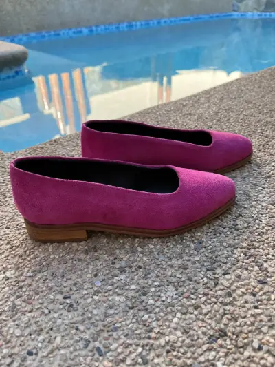 Zapatos de cuero  planos rosa mujer - miniatura 3