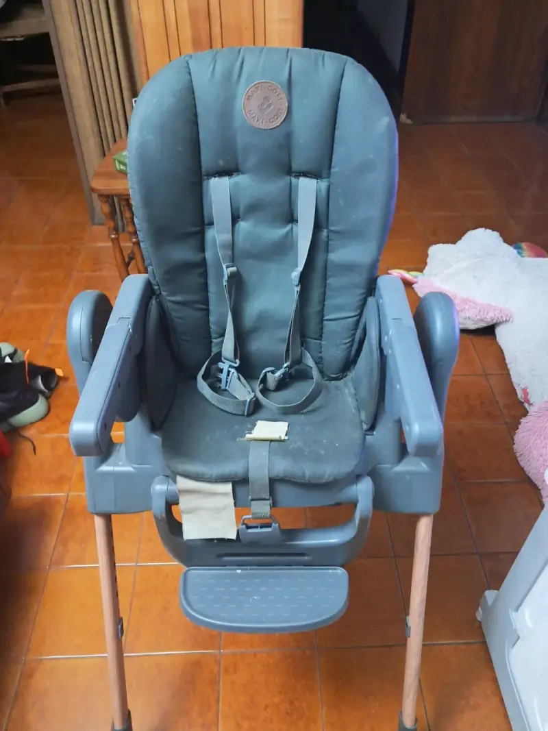 Silla alta para bebé negra - 5