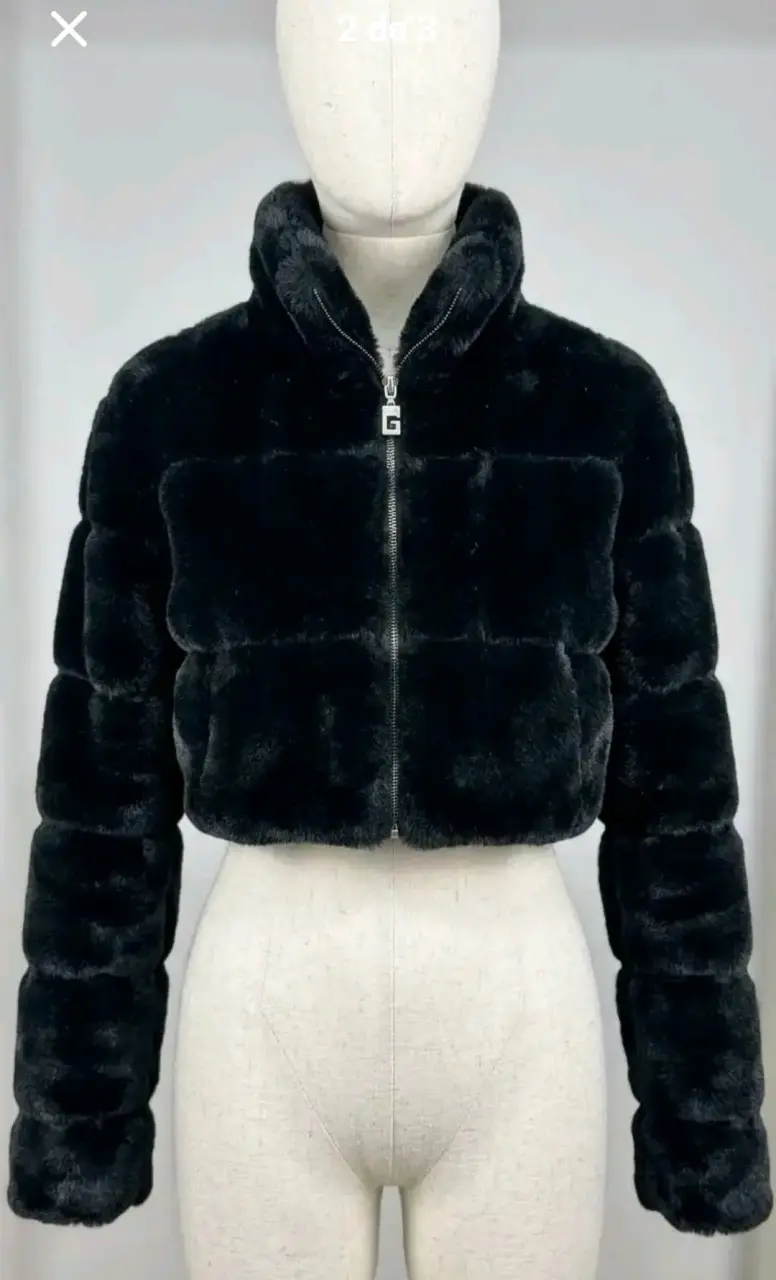 CHAQUETA PUFFA PELUDA CROP TOP - 1