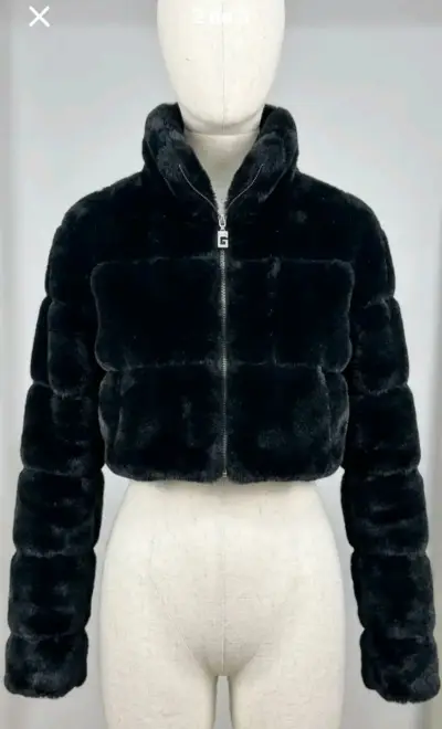 CHAQUETA PUFFA PELUDA CROP TOP - miniatura 1