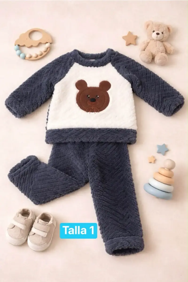 Conjunto polar infantil con oso