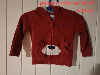 Polerón rojo niño 18-24 meses - miniatura 1