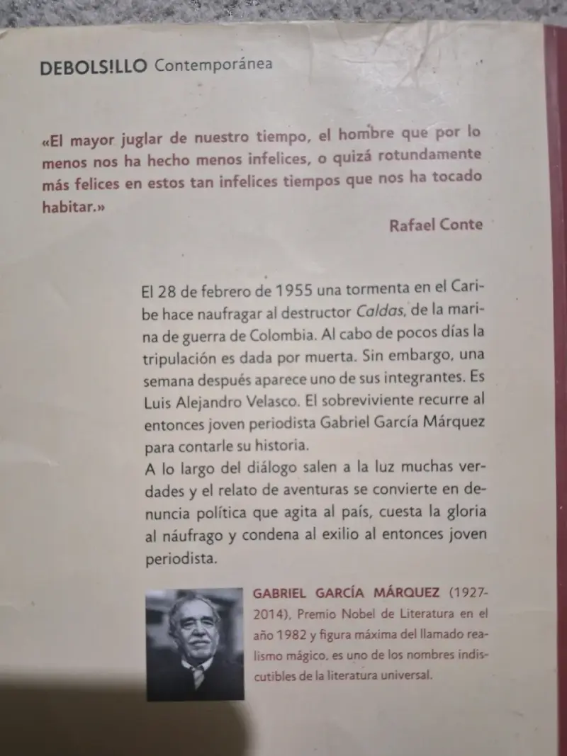 Libro Relato de un Náufrago - 2