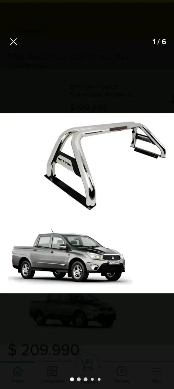 Barra antivuelco Ssangyong Actyon