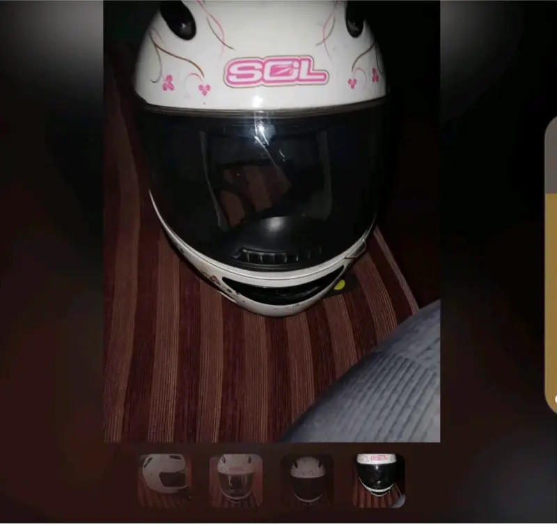 Casco de moto blanco floral - 2