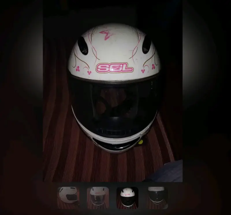 Casco de moto blanco floral - 3