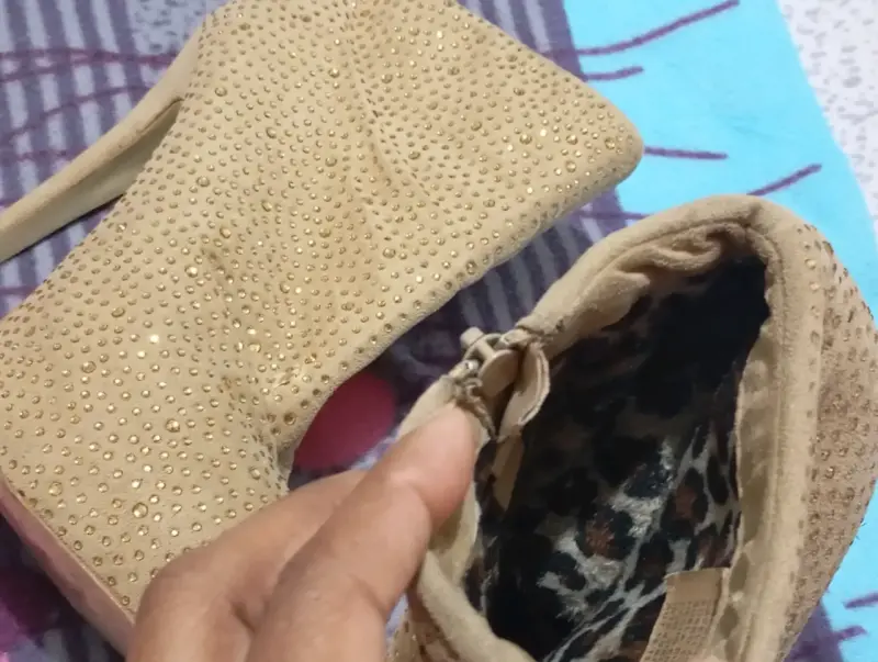 Botines de taco alto con brillo - 2