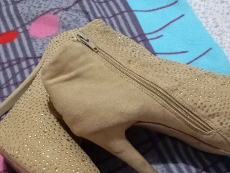 Botines de taco alto con brillo - 3