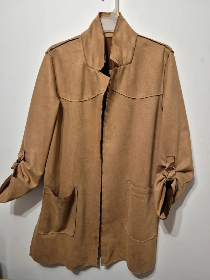 Abrigo largo camel mujer - 1