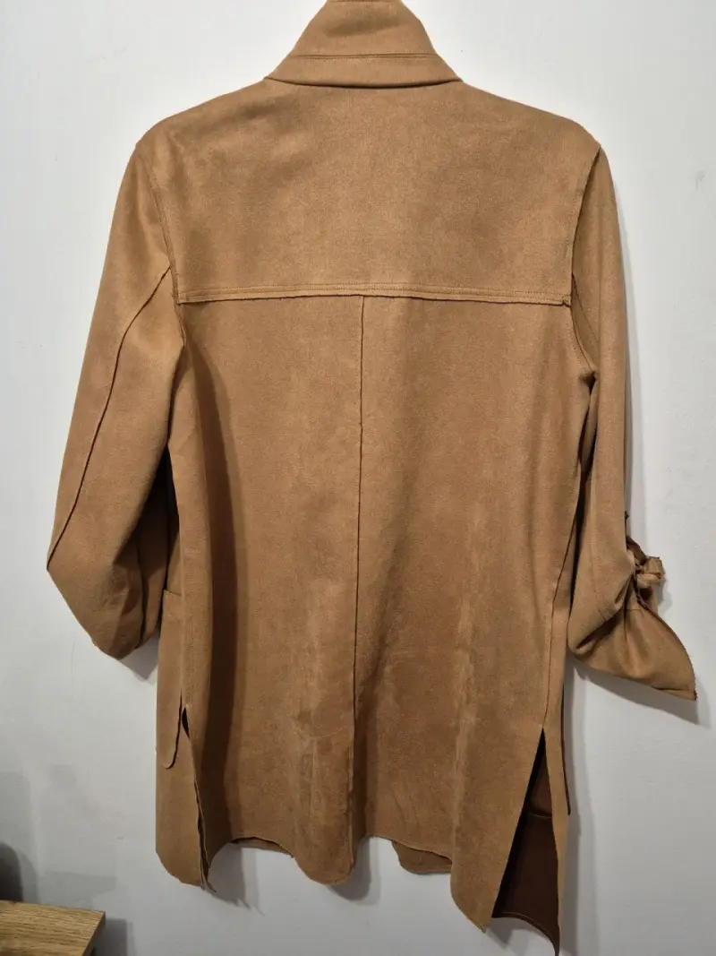 Abrigo largo camel mujer - 2