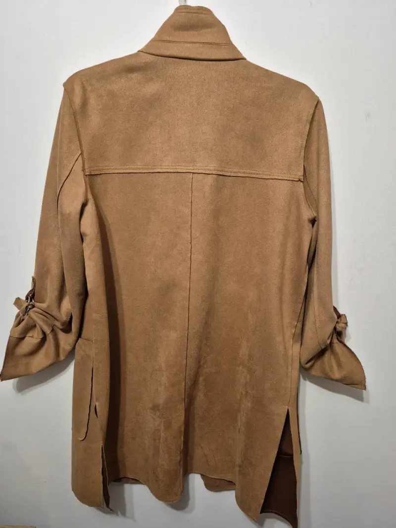 Abrigo largo camel mujer - 3