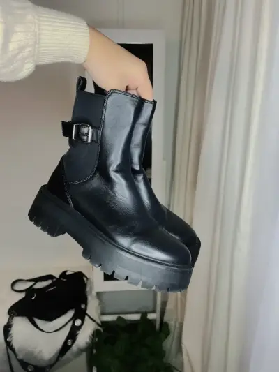 Botines MANGO  negros talla 37 - miniatura 1