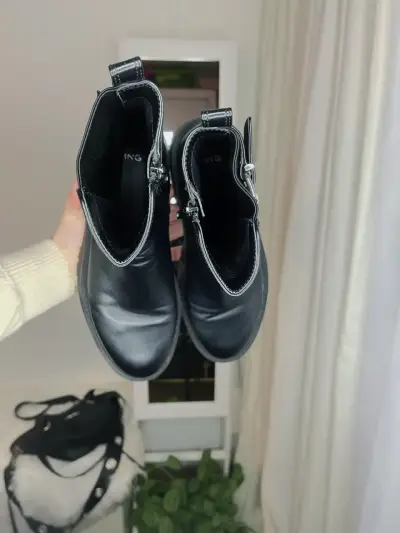 Botines MANGO  negros talla 37 - miniatura 3