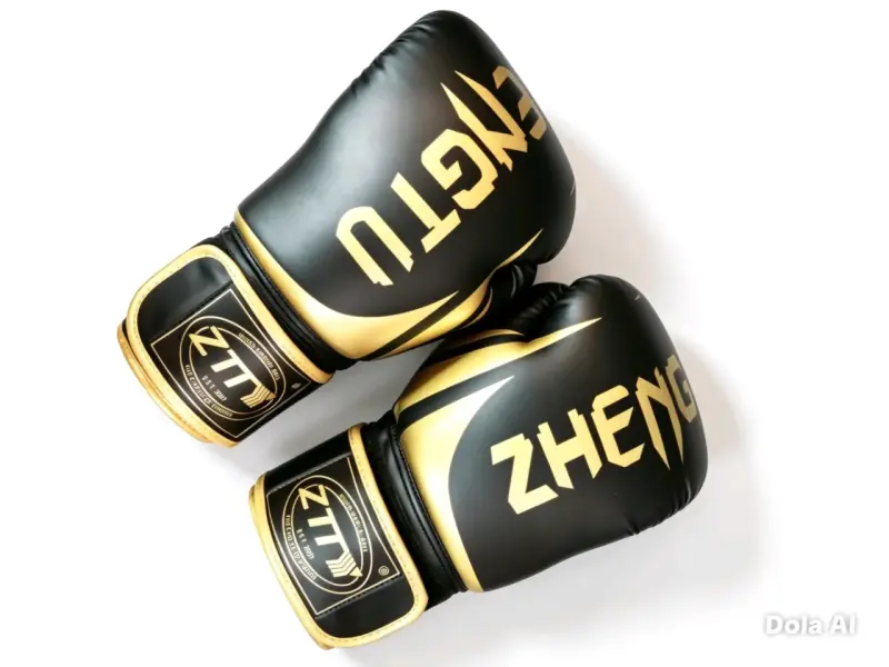 Guantes de boxeo negros con dorado - 2