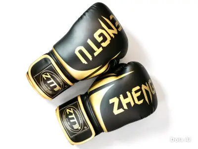 Guantes de boxeo negros con dorado - miniatura 2