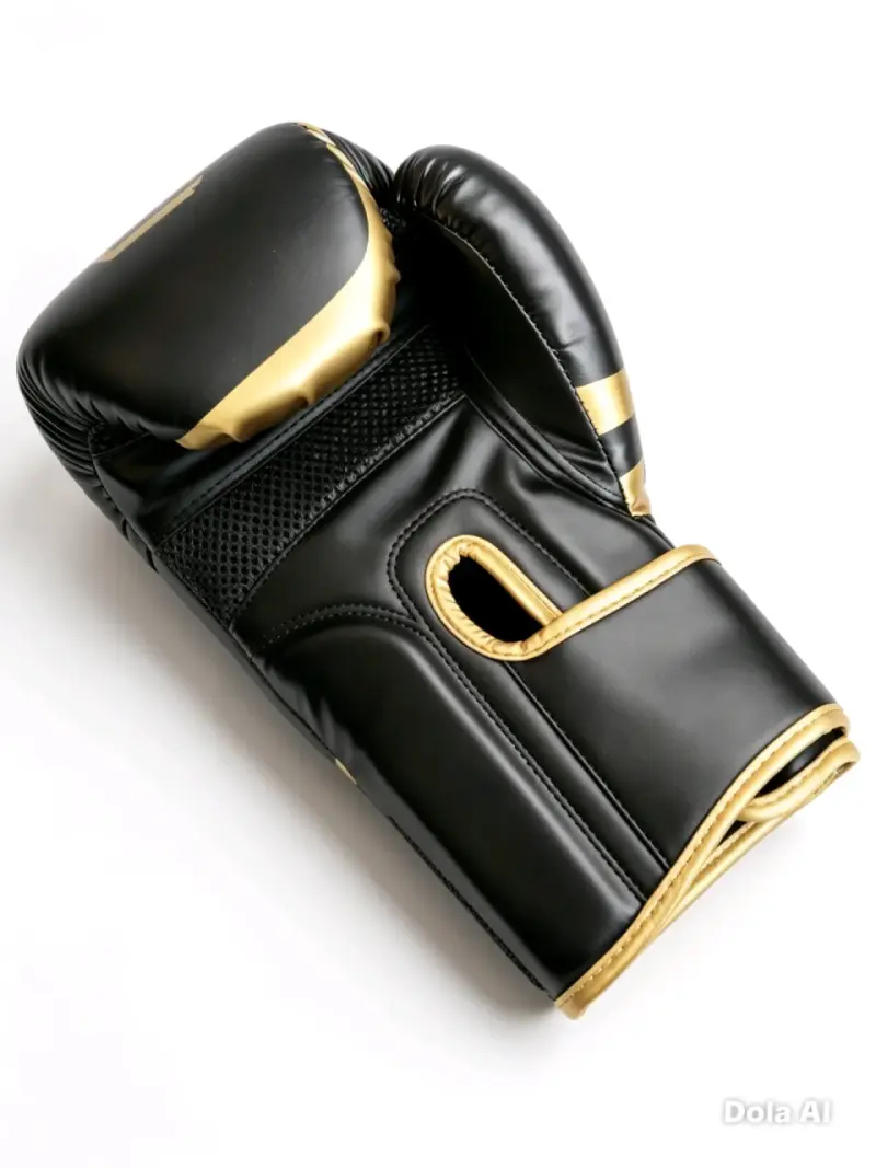 Guantes de boxeo negros con dorado - 3