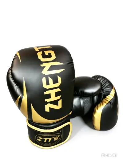 Guantes de boxeo negros con dorado - miniatura 4