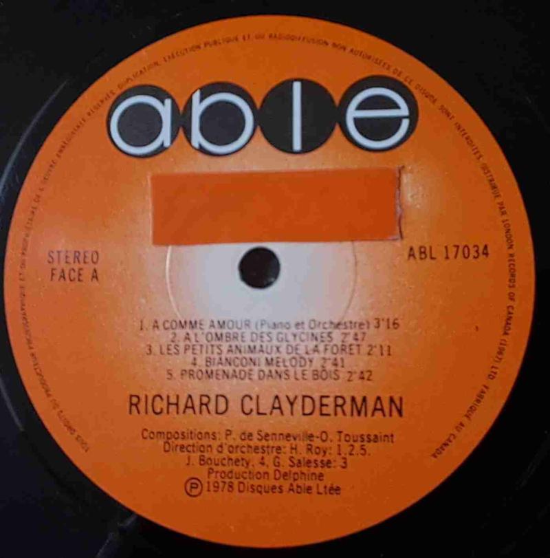 Vinilo Richard Clayderman A Comme Amour - 4