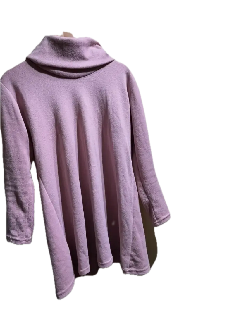 Mini vestido-sweater lila con cuello alto talla M - 1