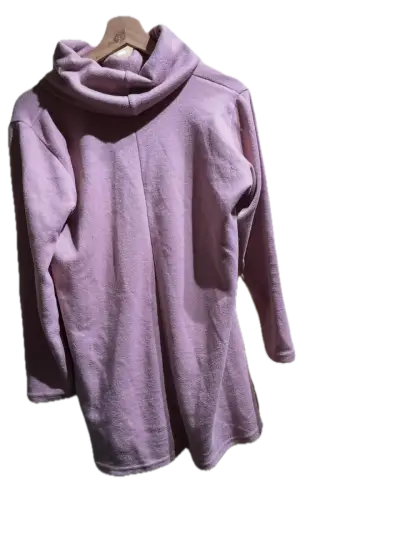 Mini vestido-sweater lila con cuello alto talla M - miniatura 2