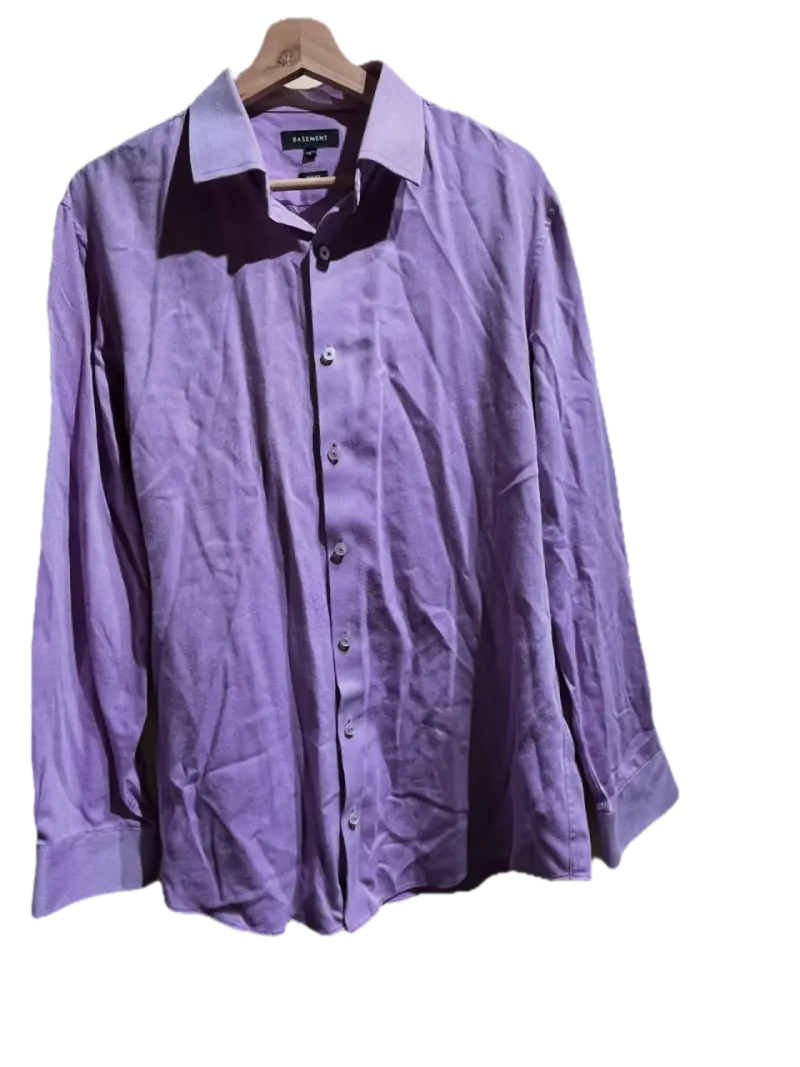 Camisa morada manga larga talla 16,5 Basement - 1