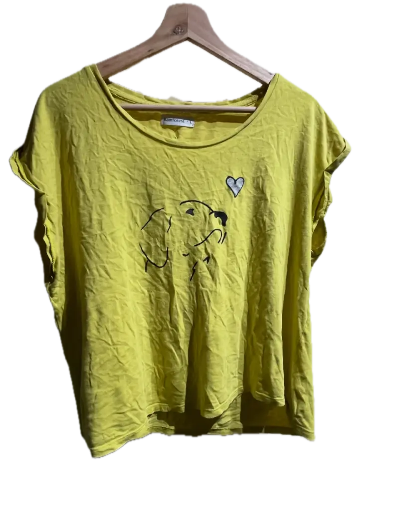 Polera amarilla estampada - 1