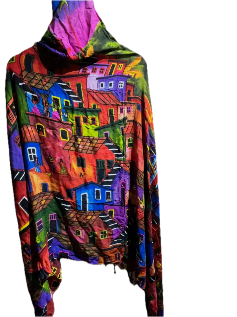 Pareo colorido con estampado artístico brasil. - 1