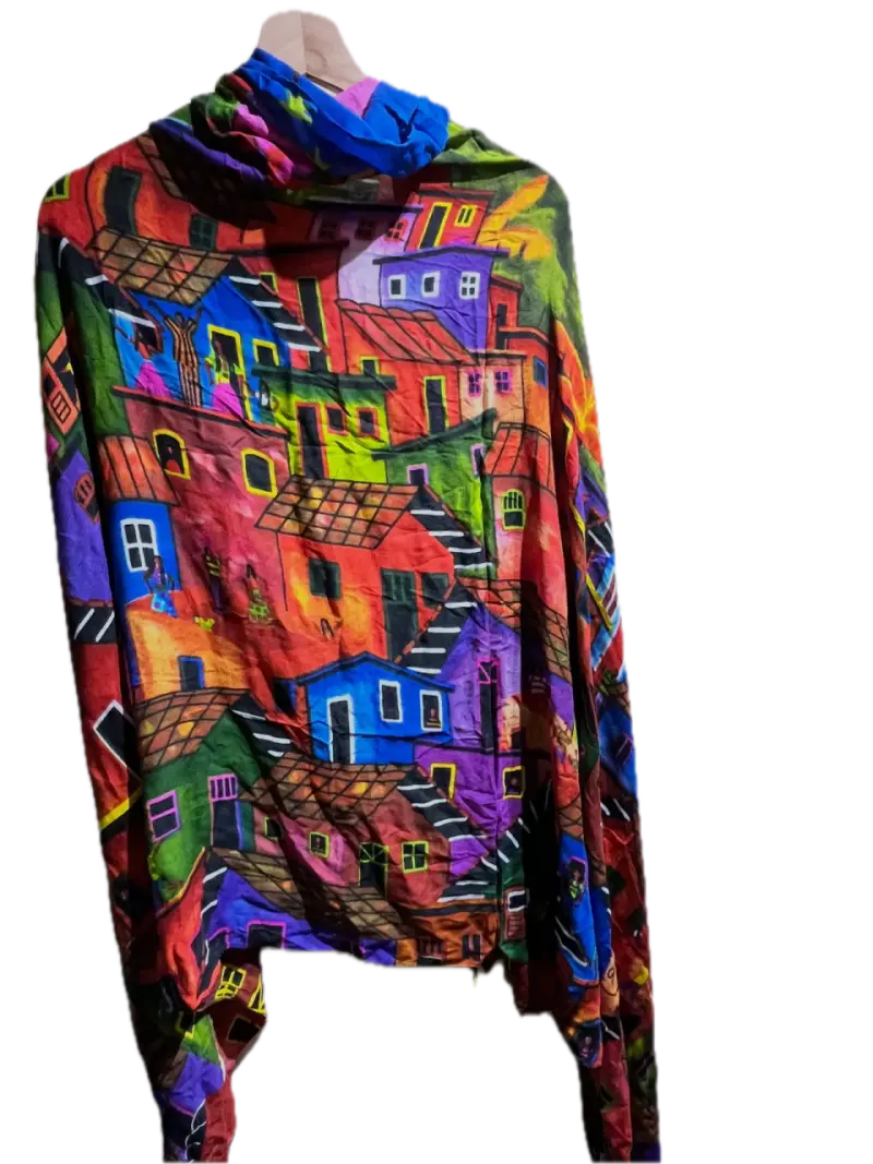 Pareo colorido con estampado artístico brasil. - 2