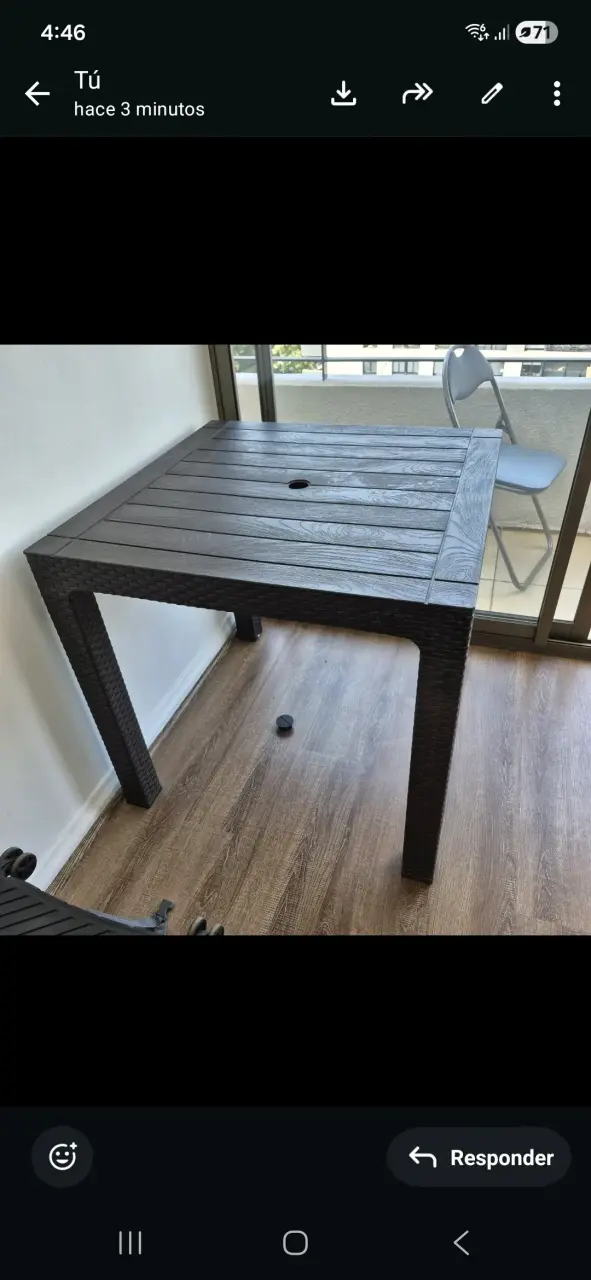 Mesa de jardín de ratán sintético - 2